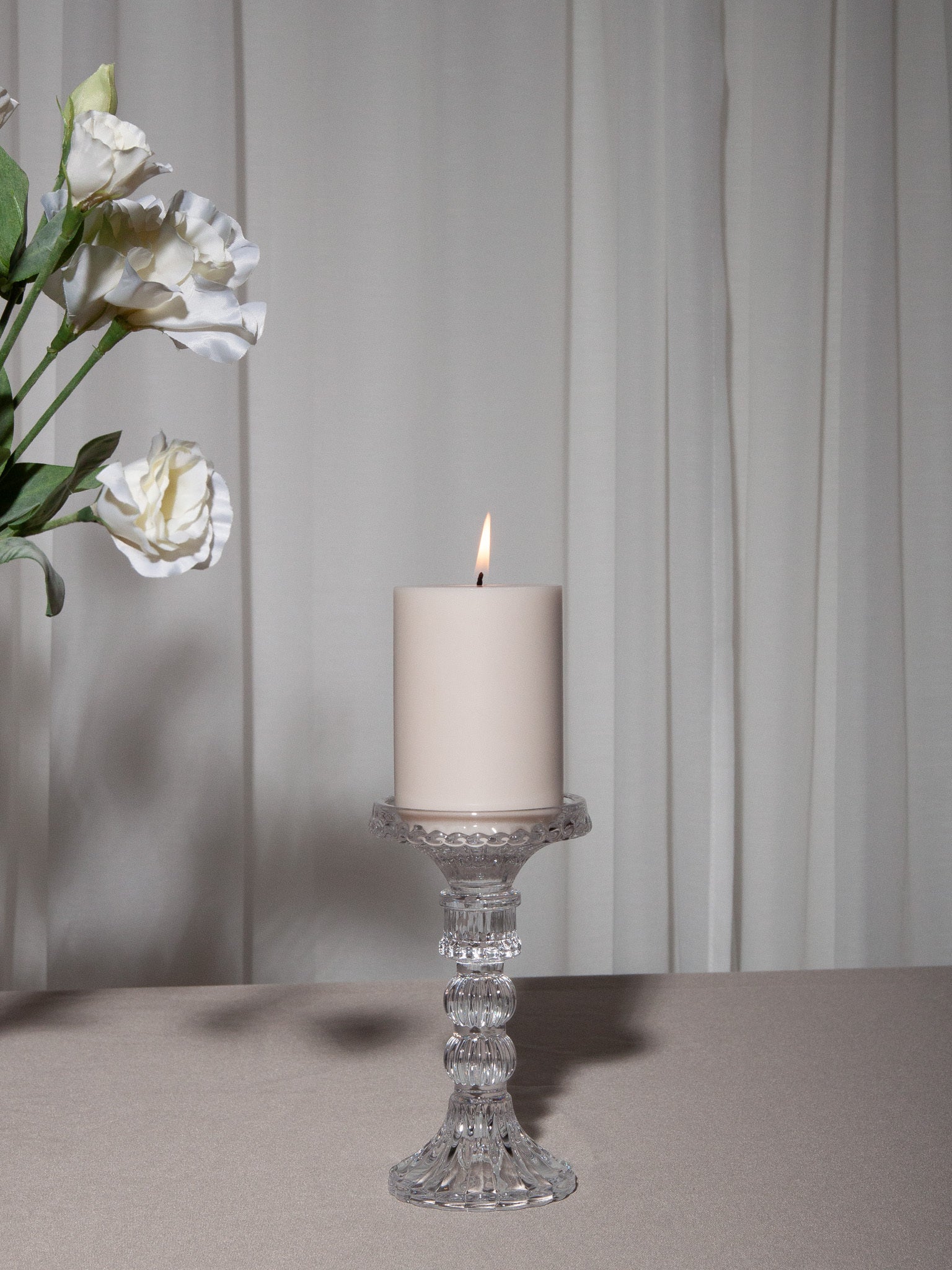 Vintage Glass Candlestick Set of 3